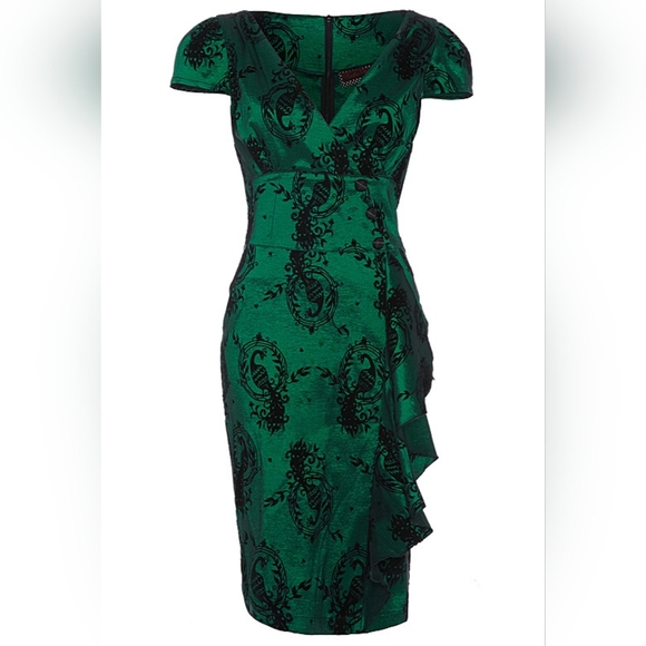 ๐ฆVoodoo Vixen Candy Ann Dress in Emerald Green/Black - Picture 2 of 16